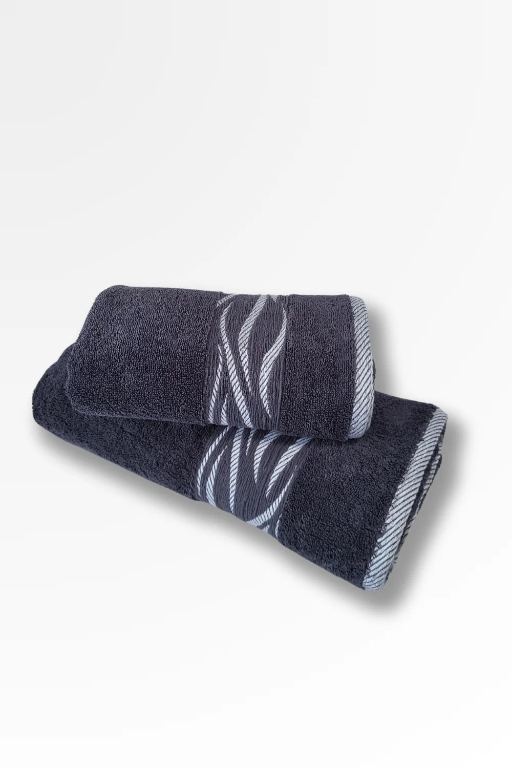 Belmanetti Premium Cotton Terry Towel Wave Design in Purple - Made in Europe