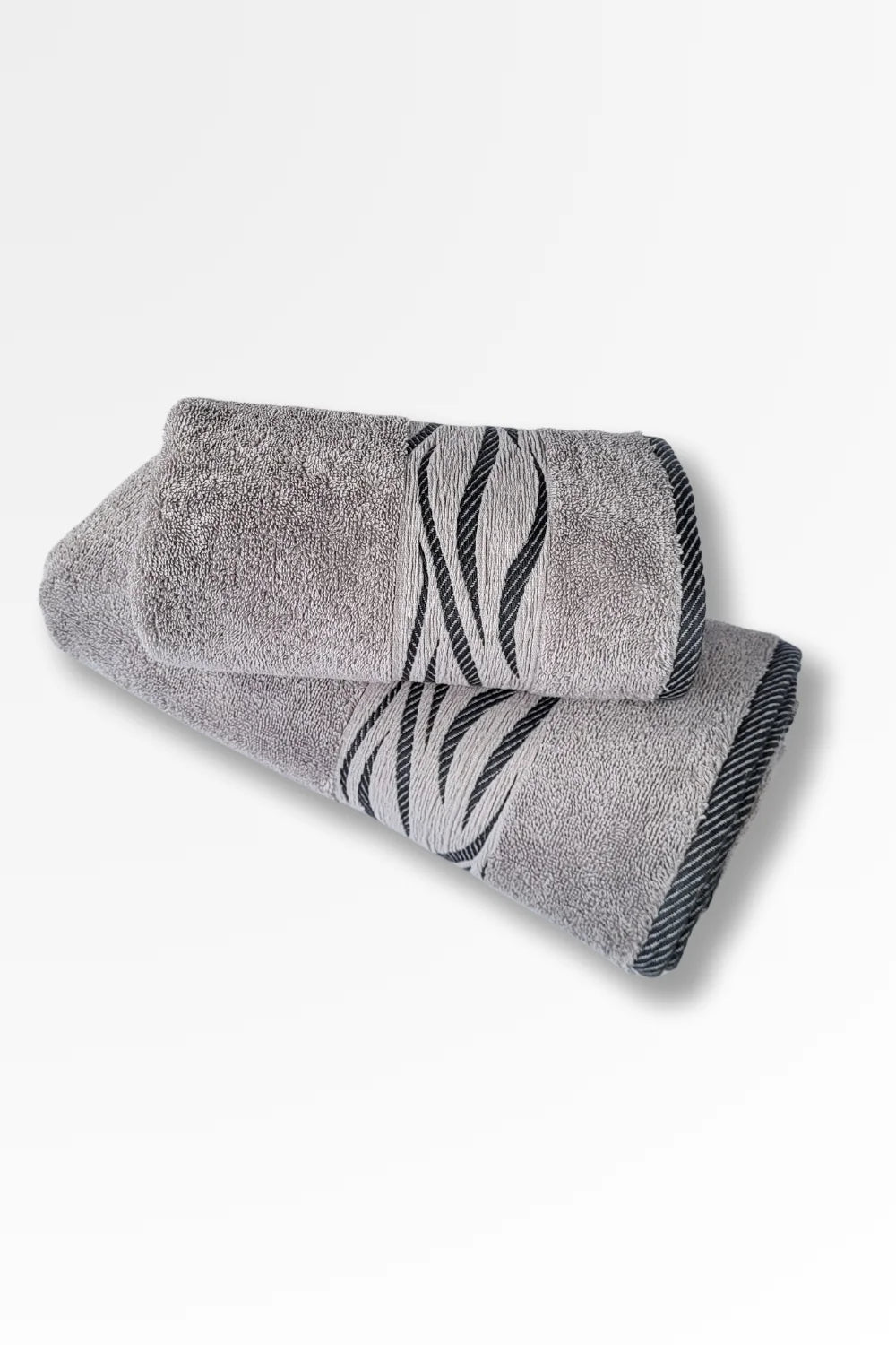 Belmanetti Premium Cotton Terry Towel Wave Design in White - Free returns