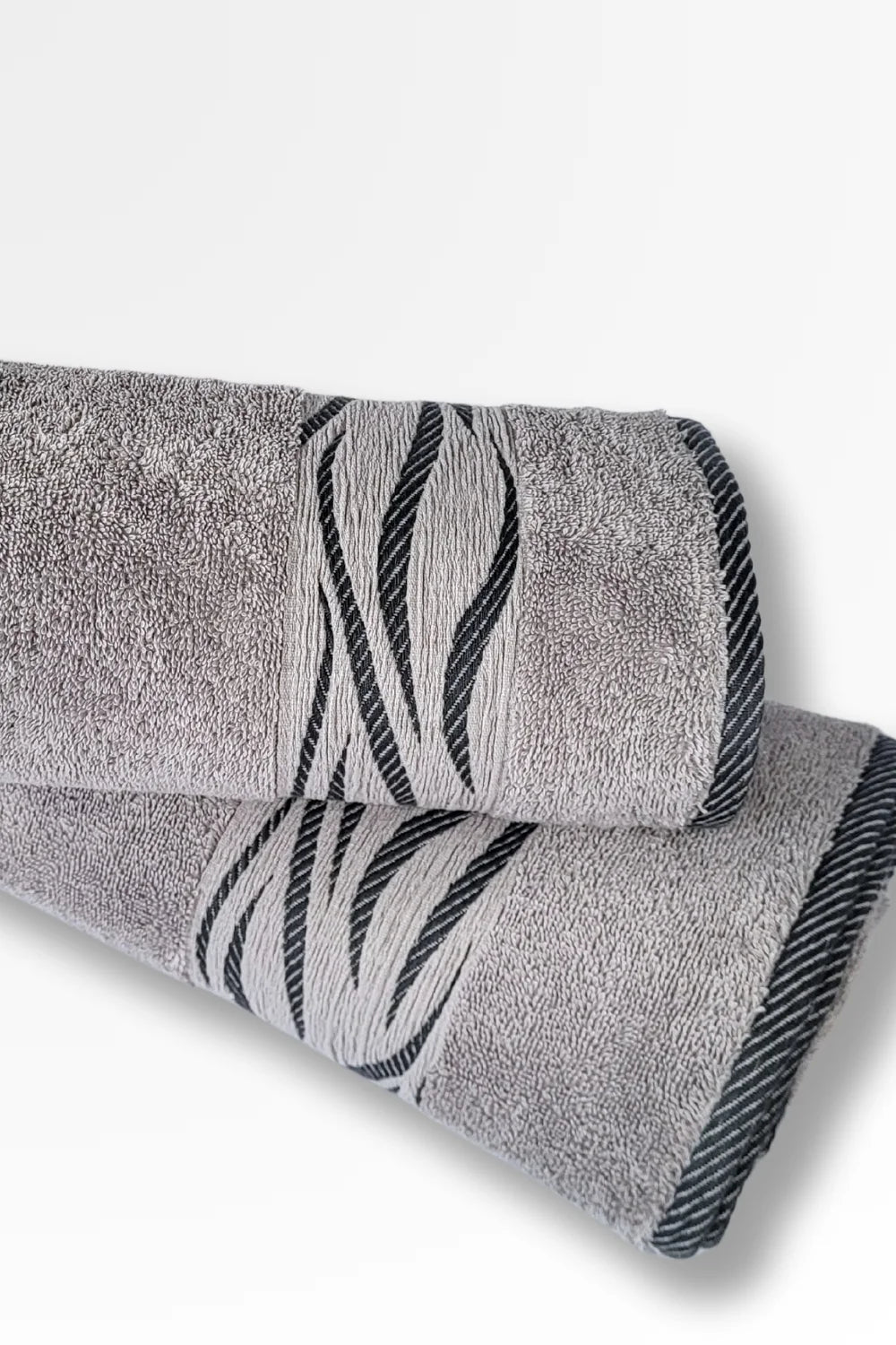 Belmanetti Premium Cotton Terry Towel Wave Design in White - Gift-ready packaging