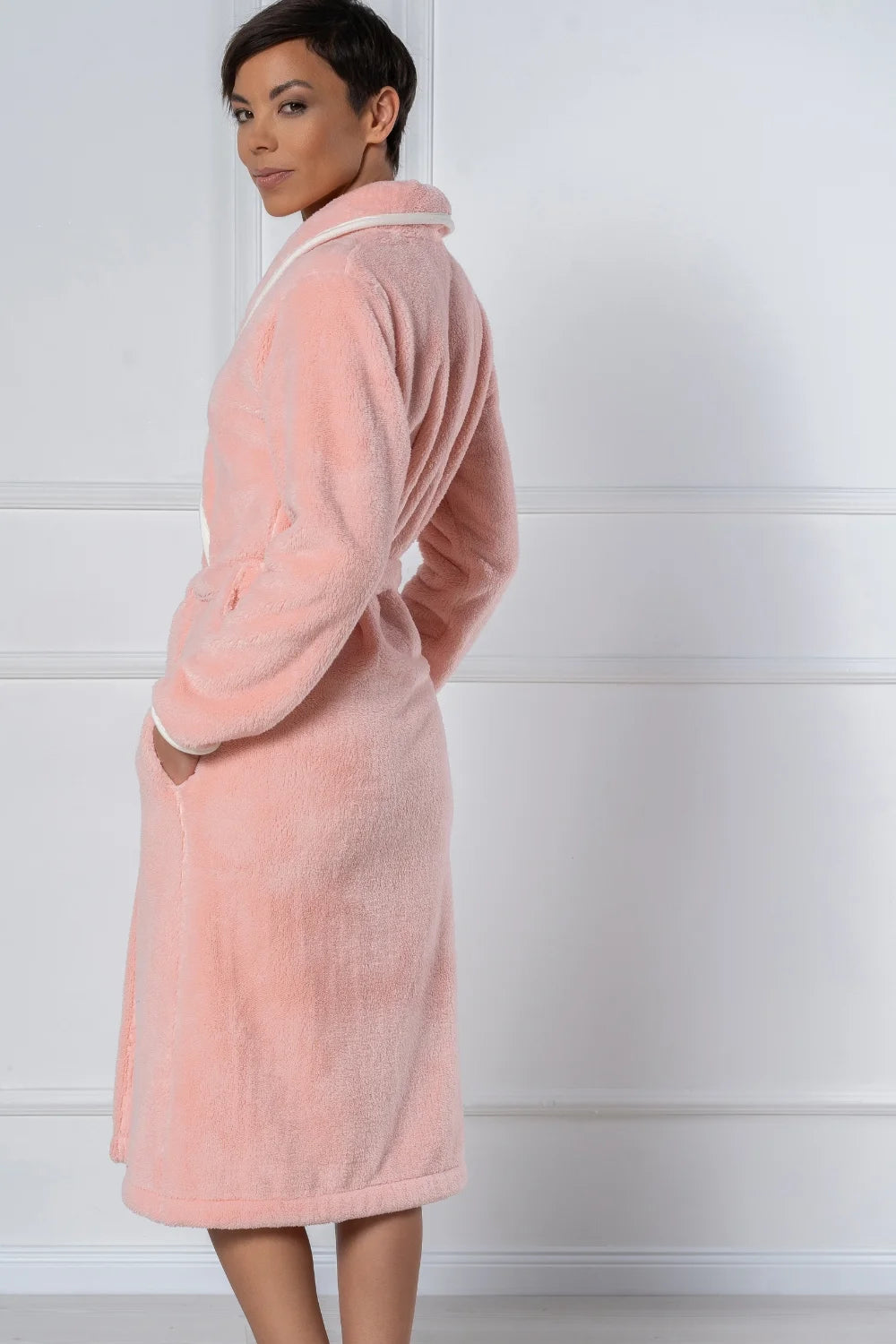 Belmanetti Shawl Collar Wellsoft Women Bathrobes in mauve - Fast EU shipping