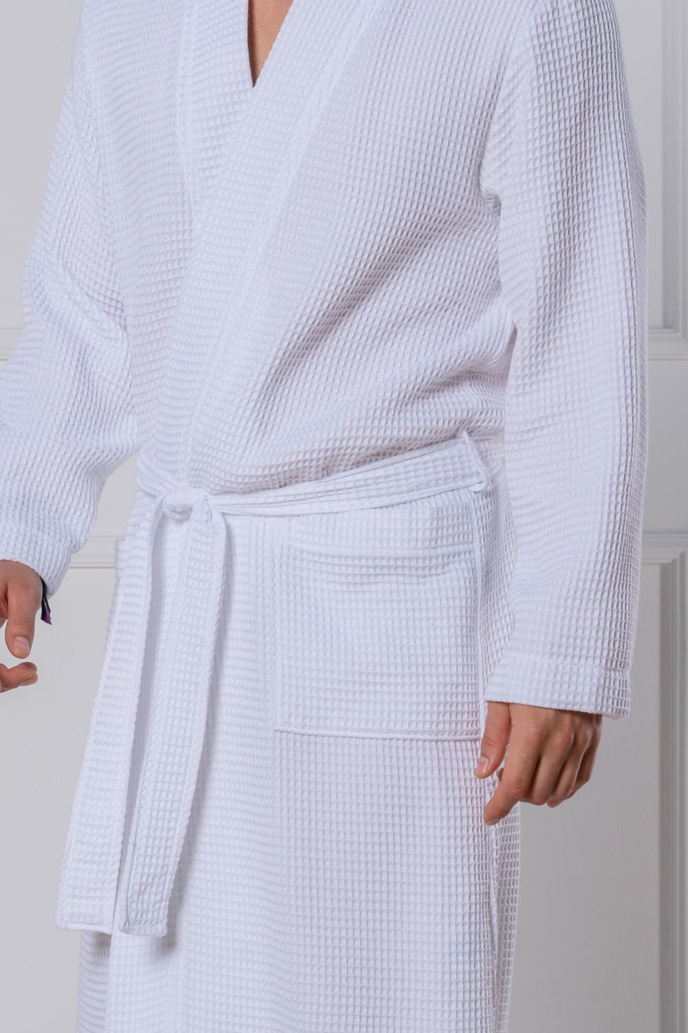 Men’s Hooded Waffle Bathrobe – Bamboo & Cotton Blend