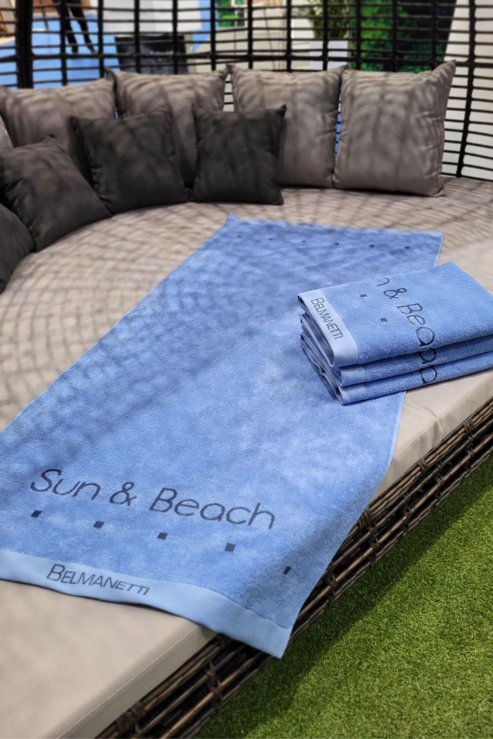 Belmanetti 2148 New Beach Towel 80X160 in 568 Denim - European craftsmanship