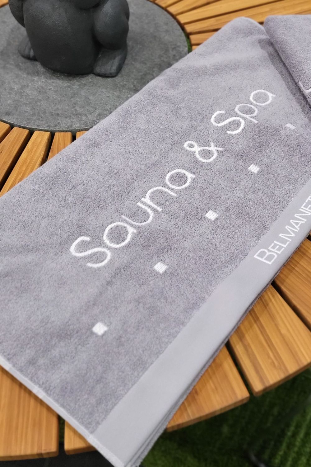 Belmanetti 2160 Sauna Towel 80X160 in 707 Crystal Grey - European craftsmanship