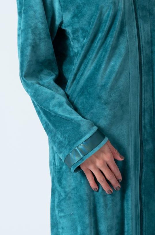 Belmanetti Long Modal Nicky Velour Robe With in Dark Grey - Made in Europe