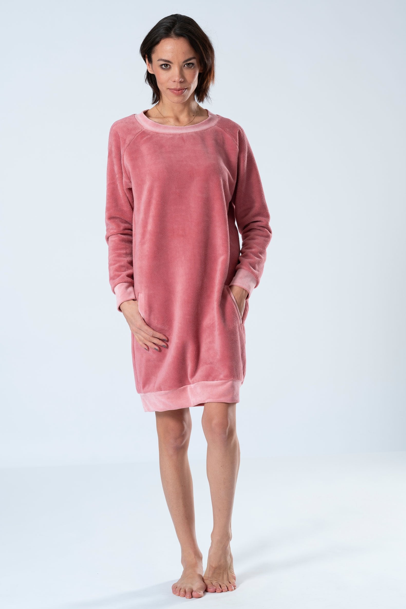 Belmanetti Womens Bamboo Warming Home Dress in Dark Magenta - Premium quality fabrics