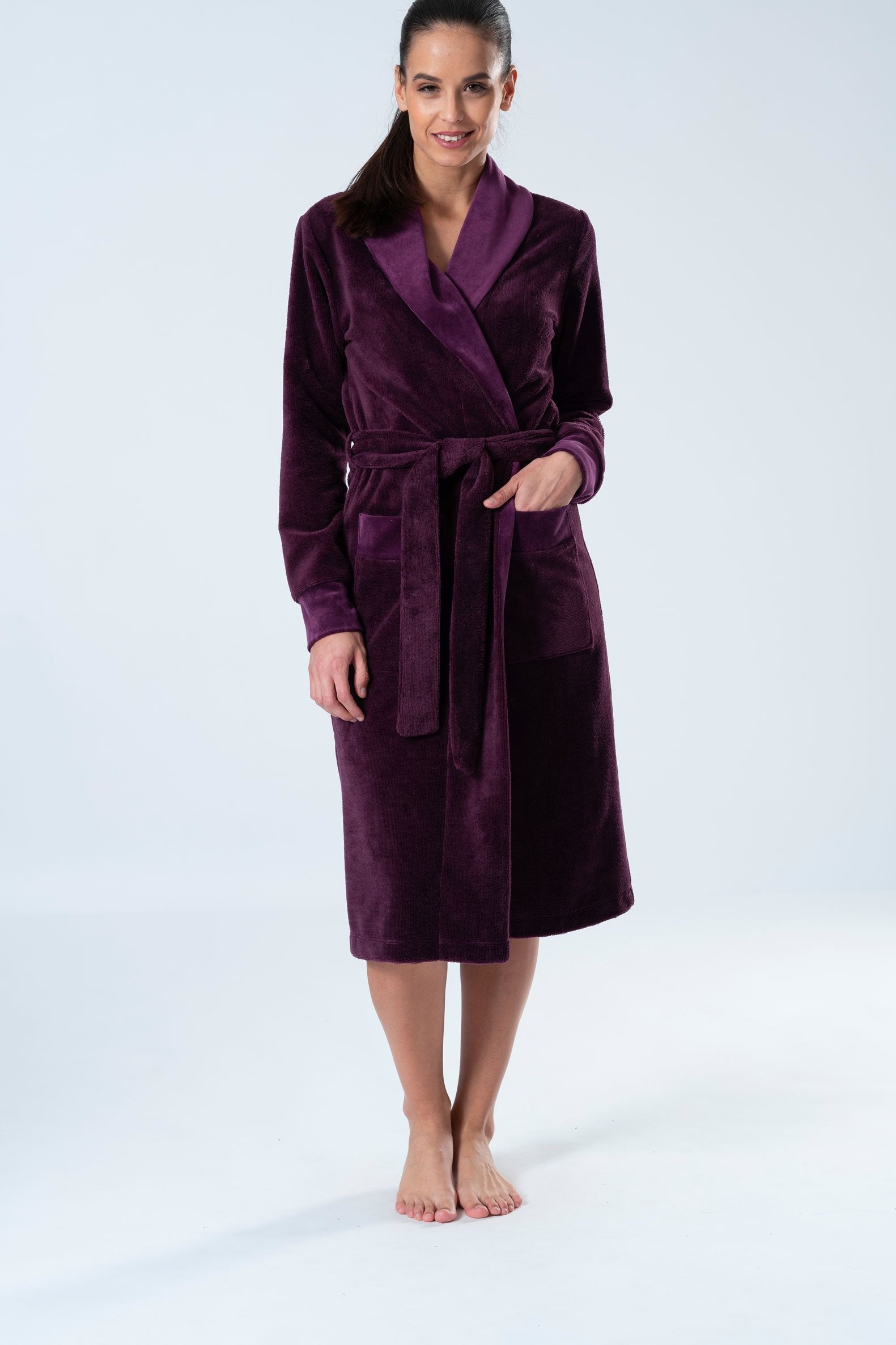 Belmanetti Bamboo Blended Double Fabric Shawl Collar in Rose - Fast EU shipping