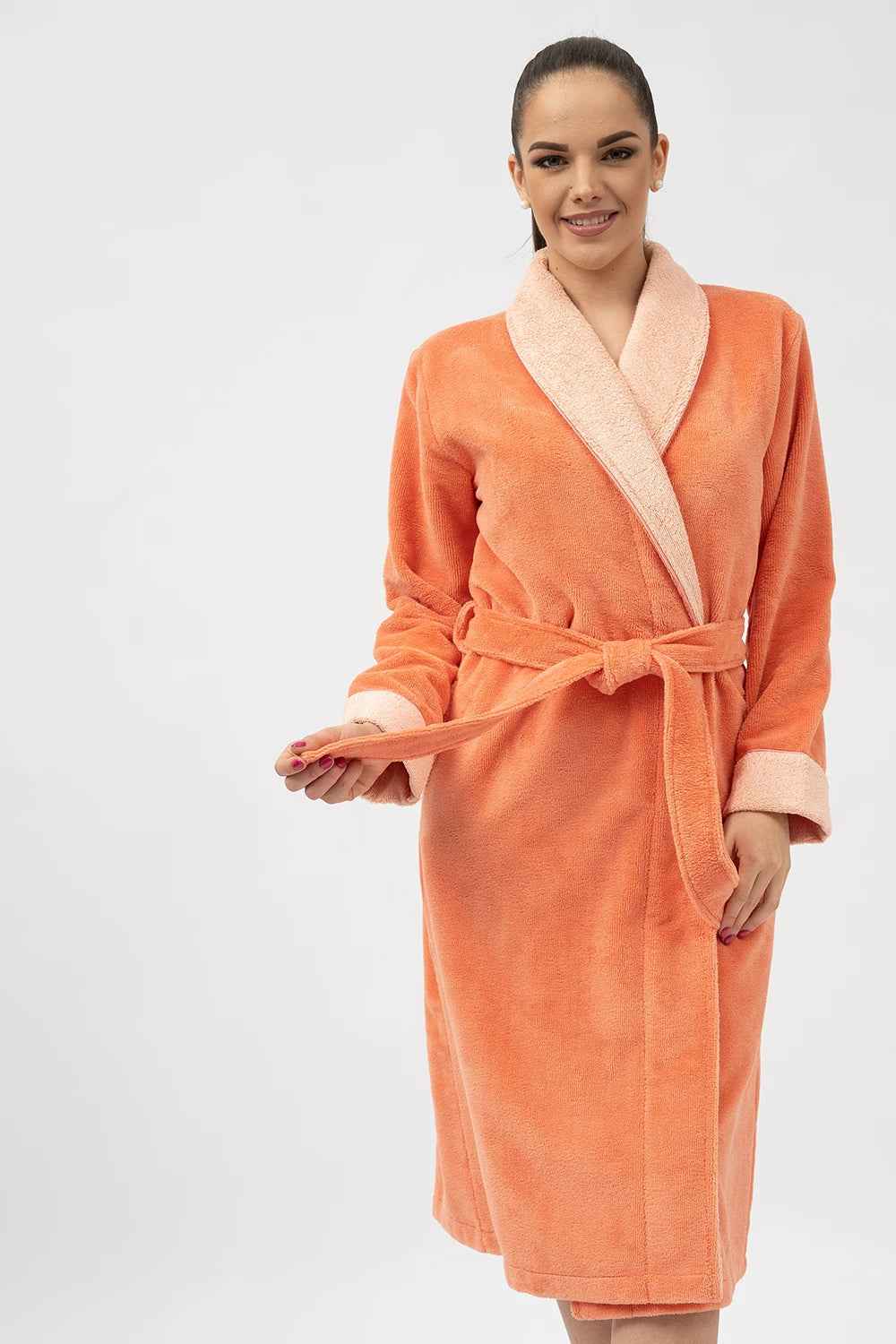Belmanetti Bamboo Blend Luxe Contrast Shawl Collar in Deep Pink - Gift-ready packaging