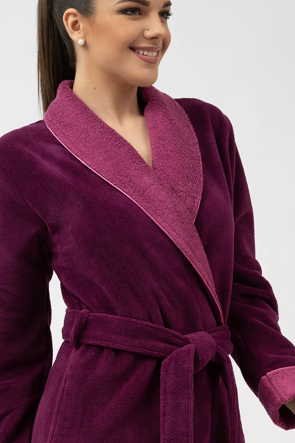 Belmanetti Bamboo Blend Luxe Contrast Shawl Collar in Green - Eco-friendly materials