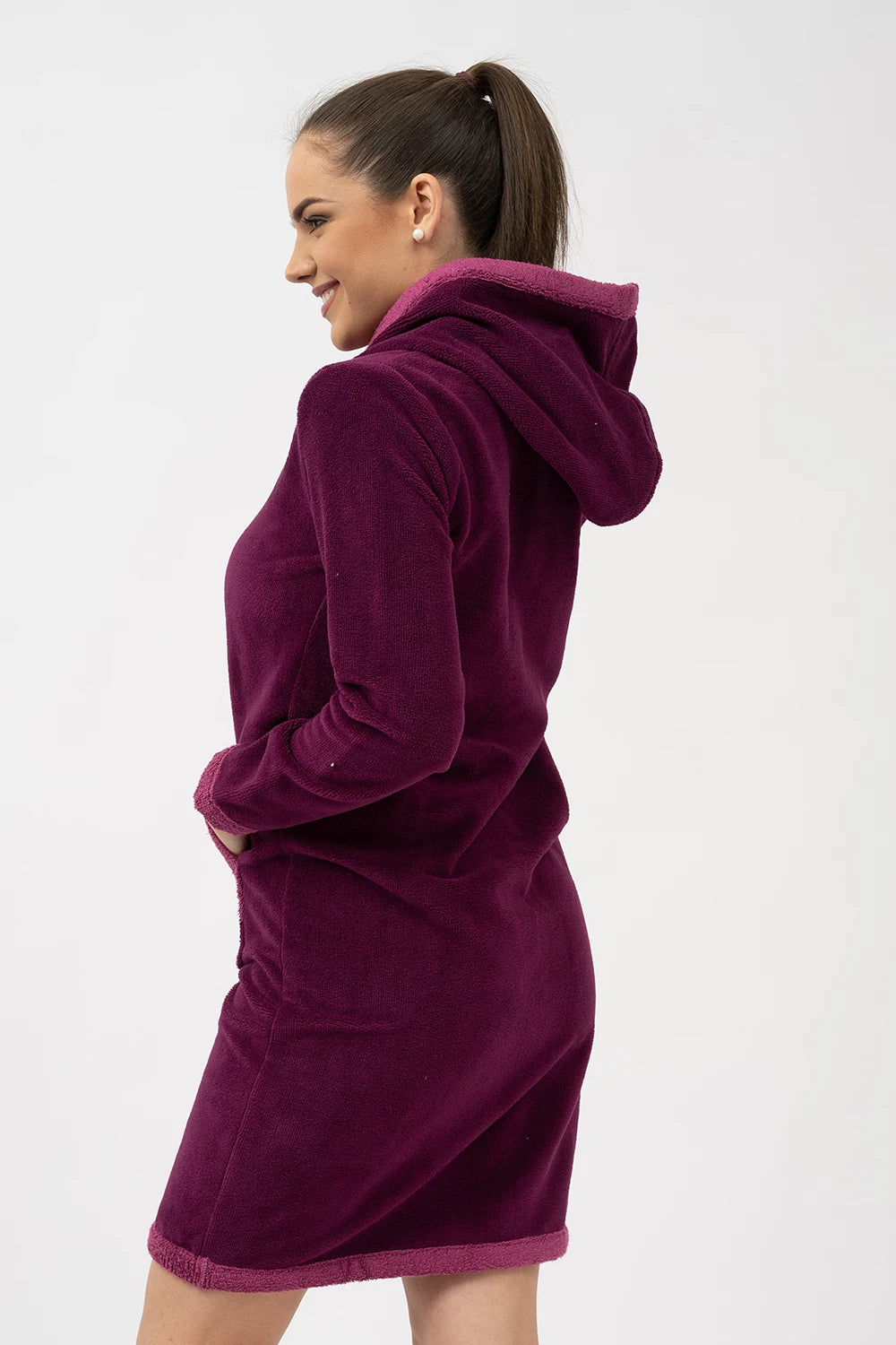 Bamboo Blend Hooded Zip-Up Robe