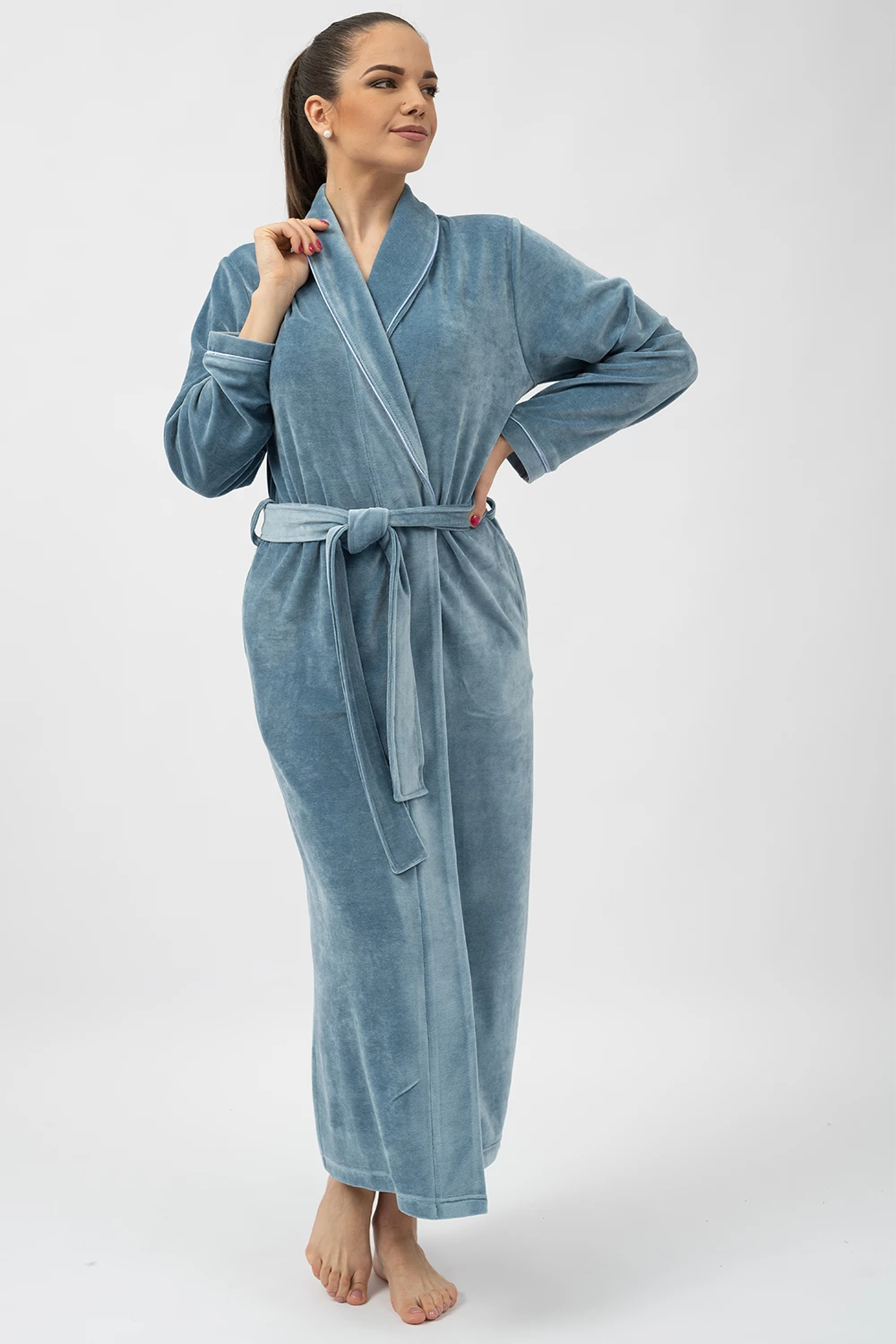 Extra Long Luxurious Modal Velour Bathrobe