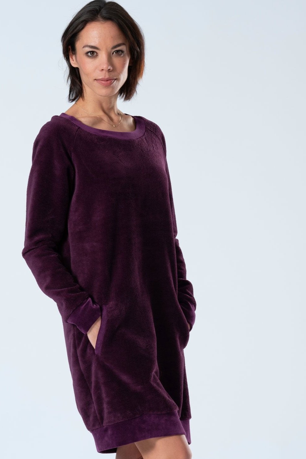 Belmanetti Womens Bamboo Warming Home Dress in Night Blue - Ideal for spa and home