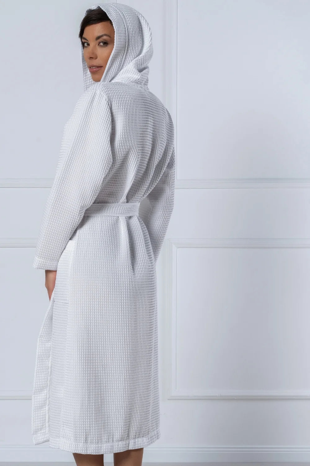 Waffle Bamboo Blend Hooded Robe