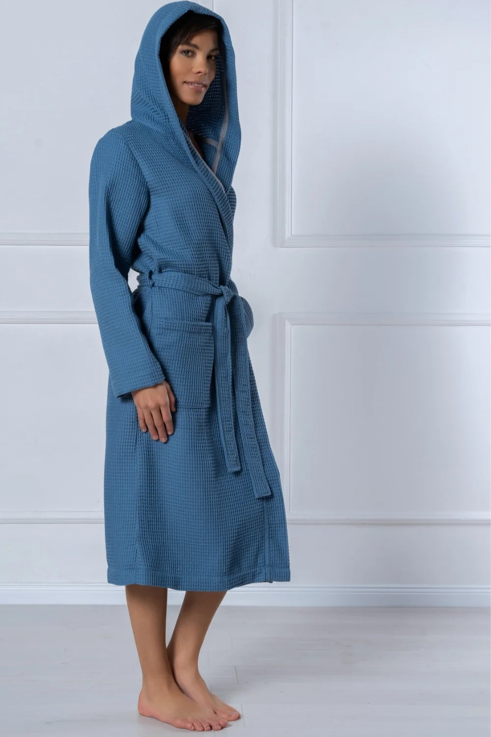 Waffle Bamboo Blend Hooded Robe