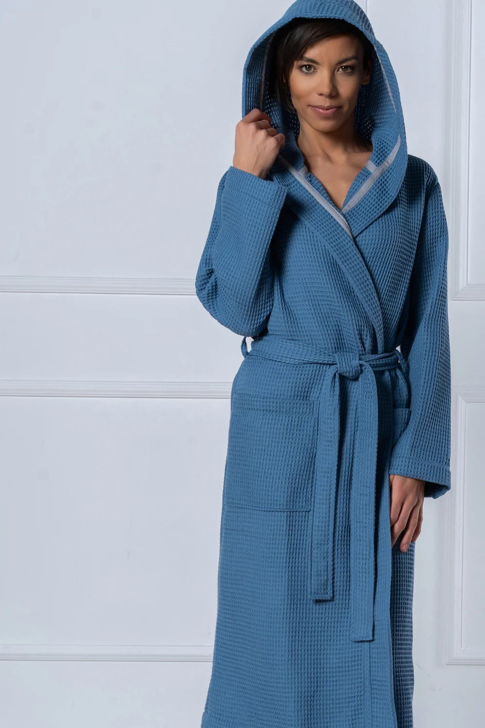 Waffle Bamboo Blend Hooded Robe