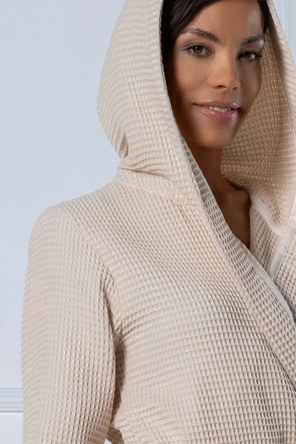 Waffle Bamboo Blend Hooded Robe