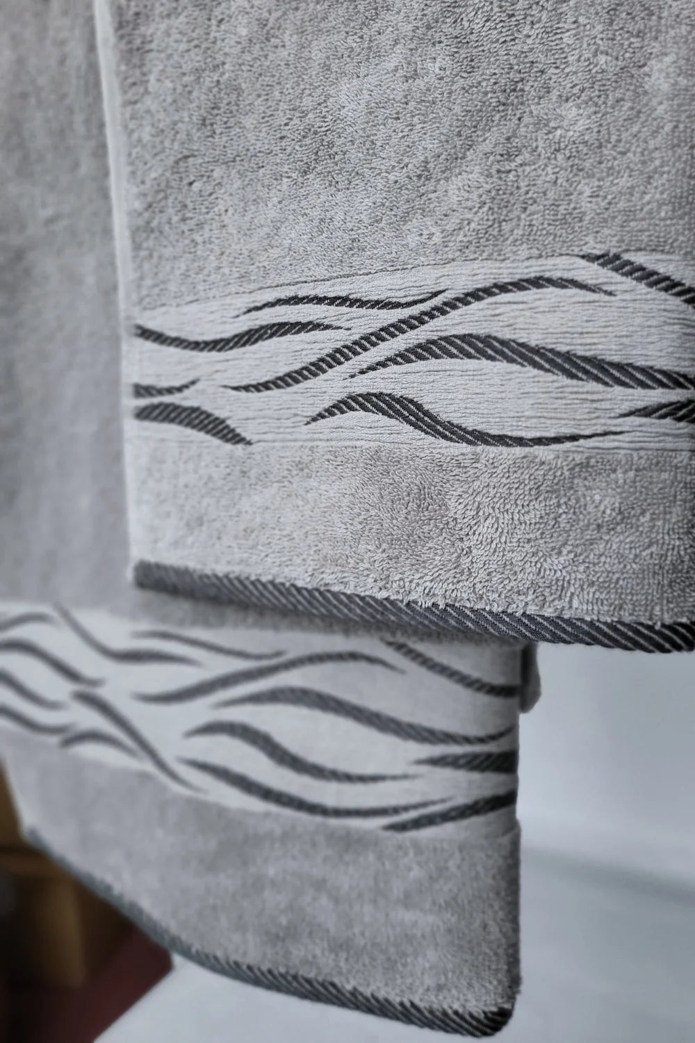 Premium Cotton Terry Towel Wave Design