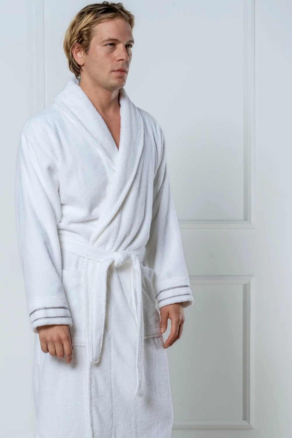 Premium Cotton Terry Bathrobe with Shawl Collar