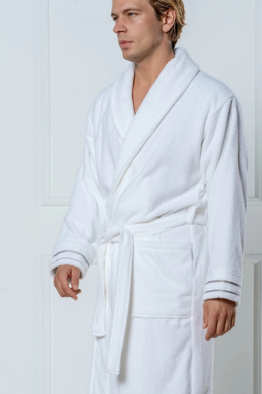 Premium Cotton Terry Bathrobe with Shawl Collar