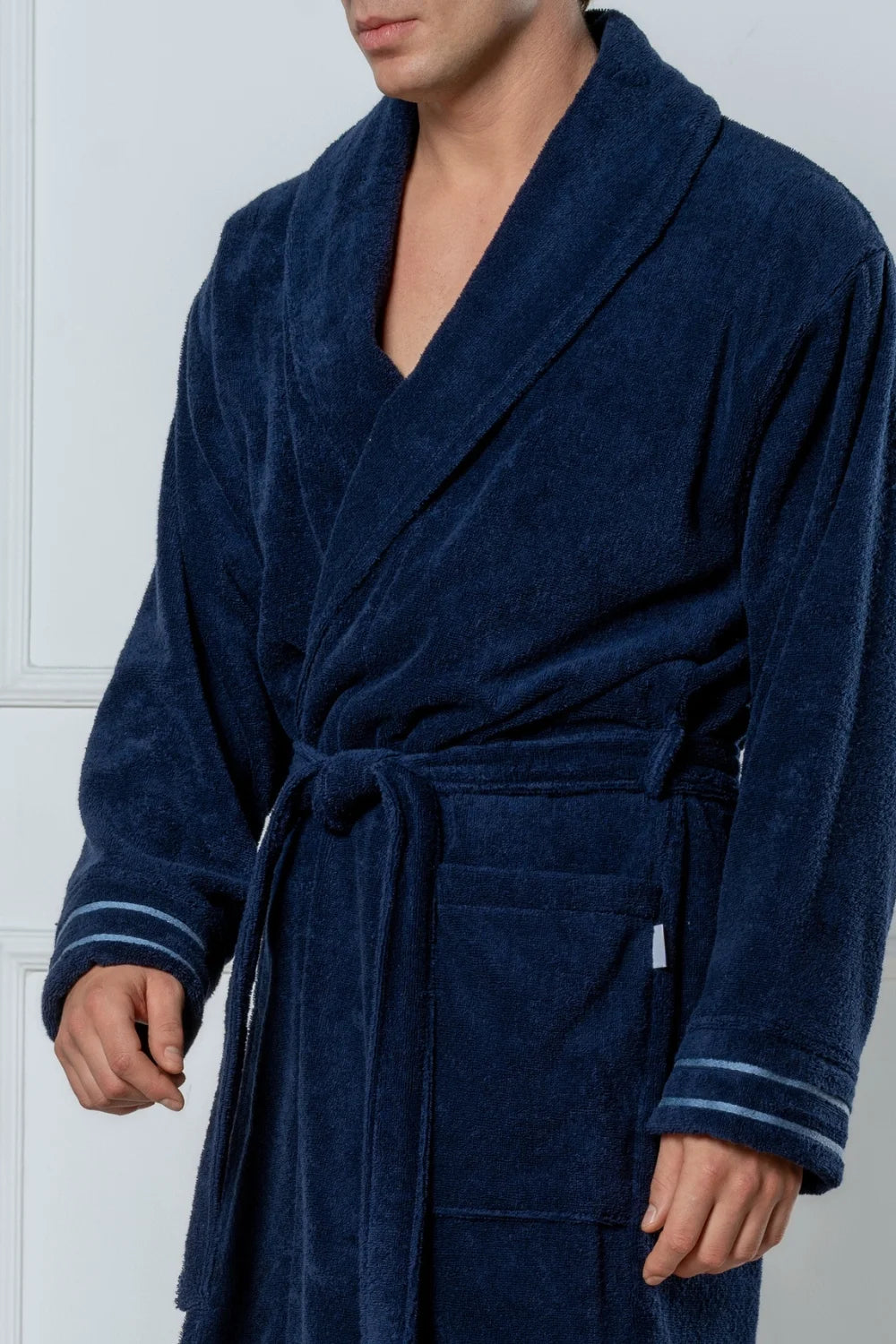 Premium Cotton Terry Bathrobe with Shawl Collar