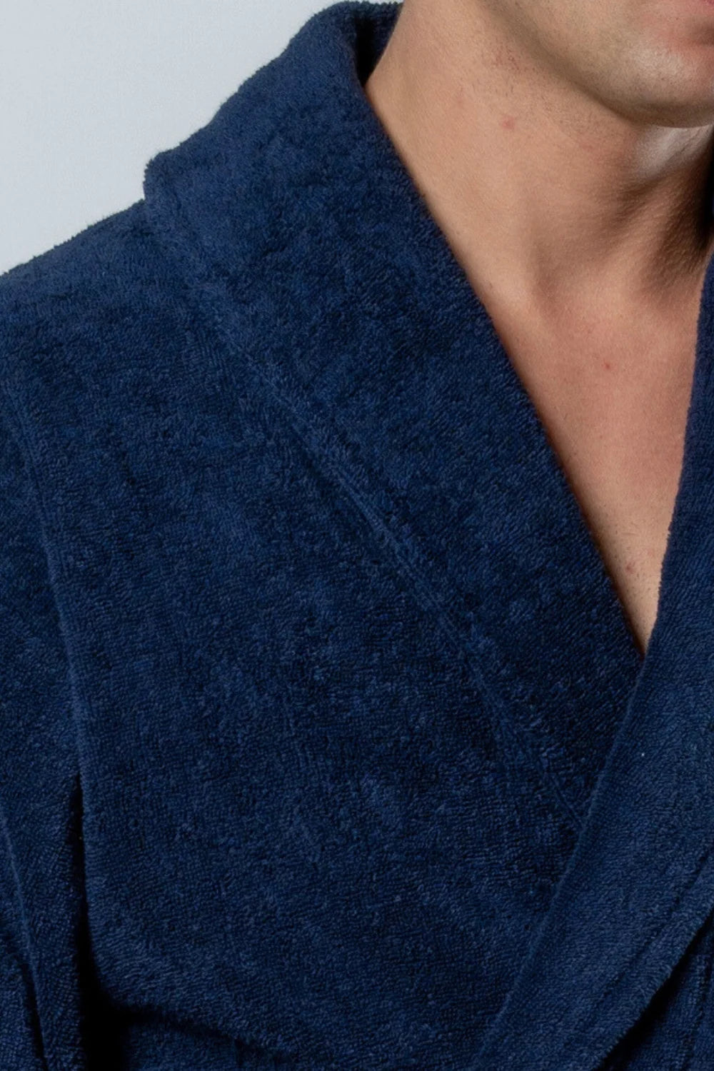 Premium Cotton Terry Bathrobe with Shawl Collar