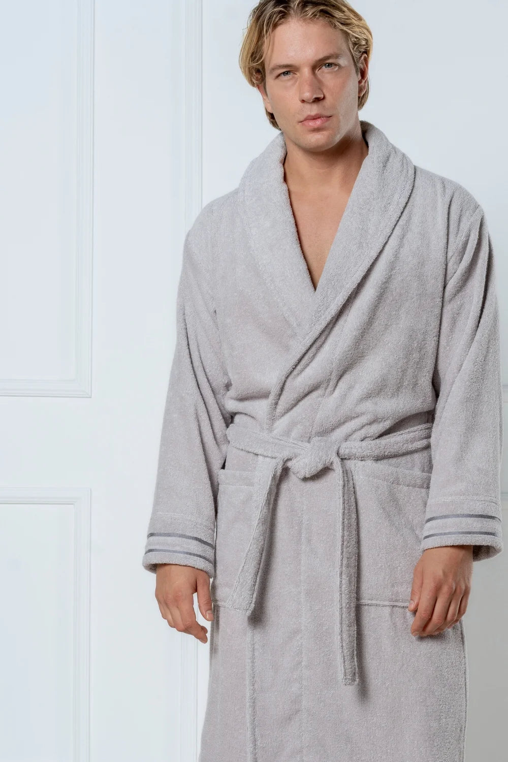 Premium Cotton Terry Bathrobe with Shawl Collar