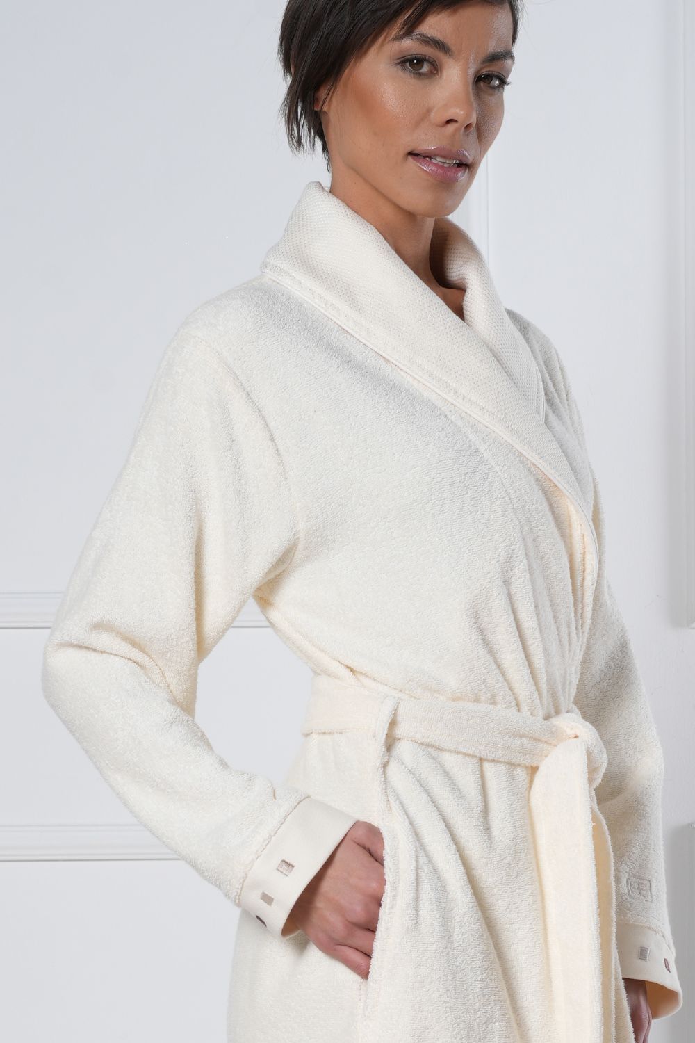 Eco-Friendly Bamboo Cotton Shawl Collar Robe