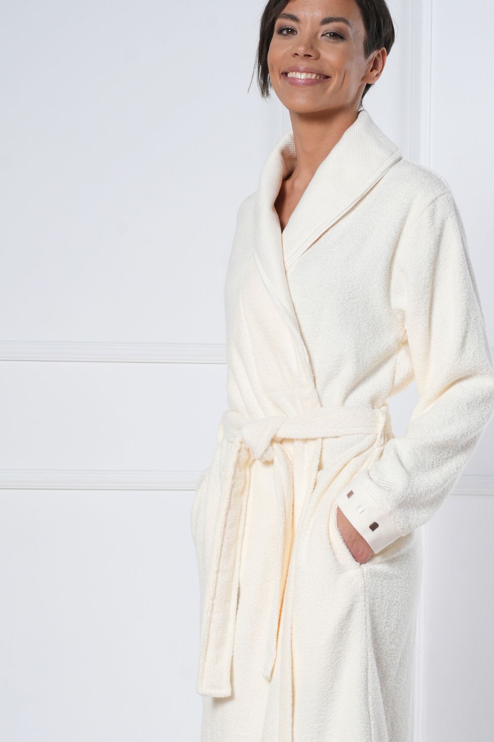 Eco-Friendly Bamboo Cotton Shawl Collar Robe