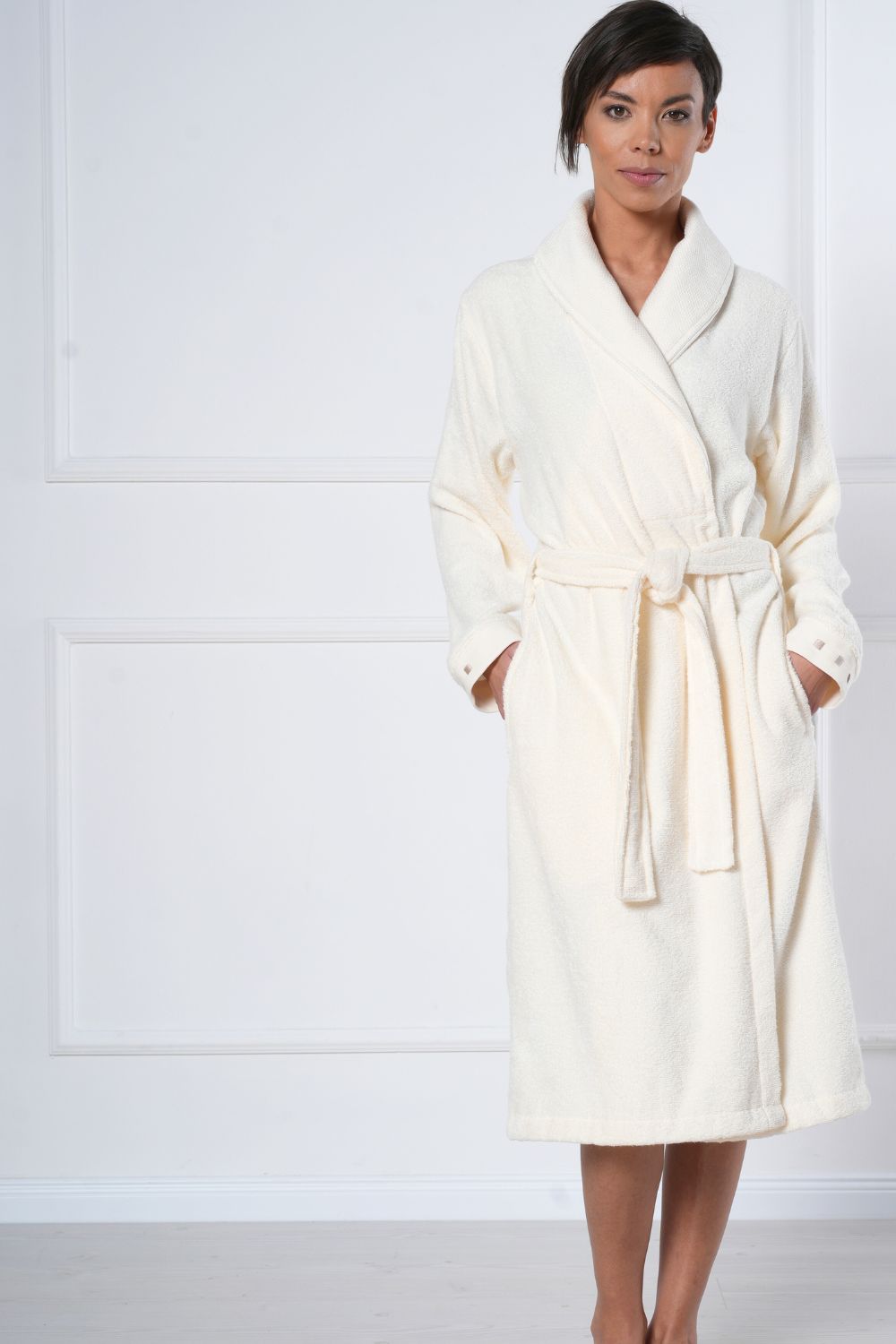 Eco-Friendly Bamboo Cotton Shawl Collar Robe