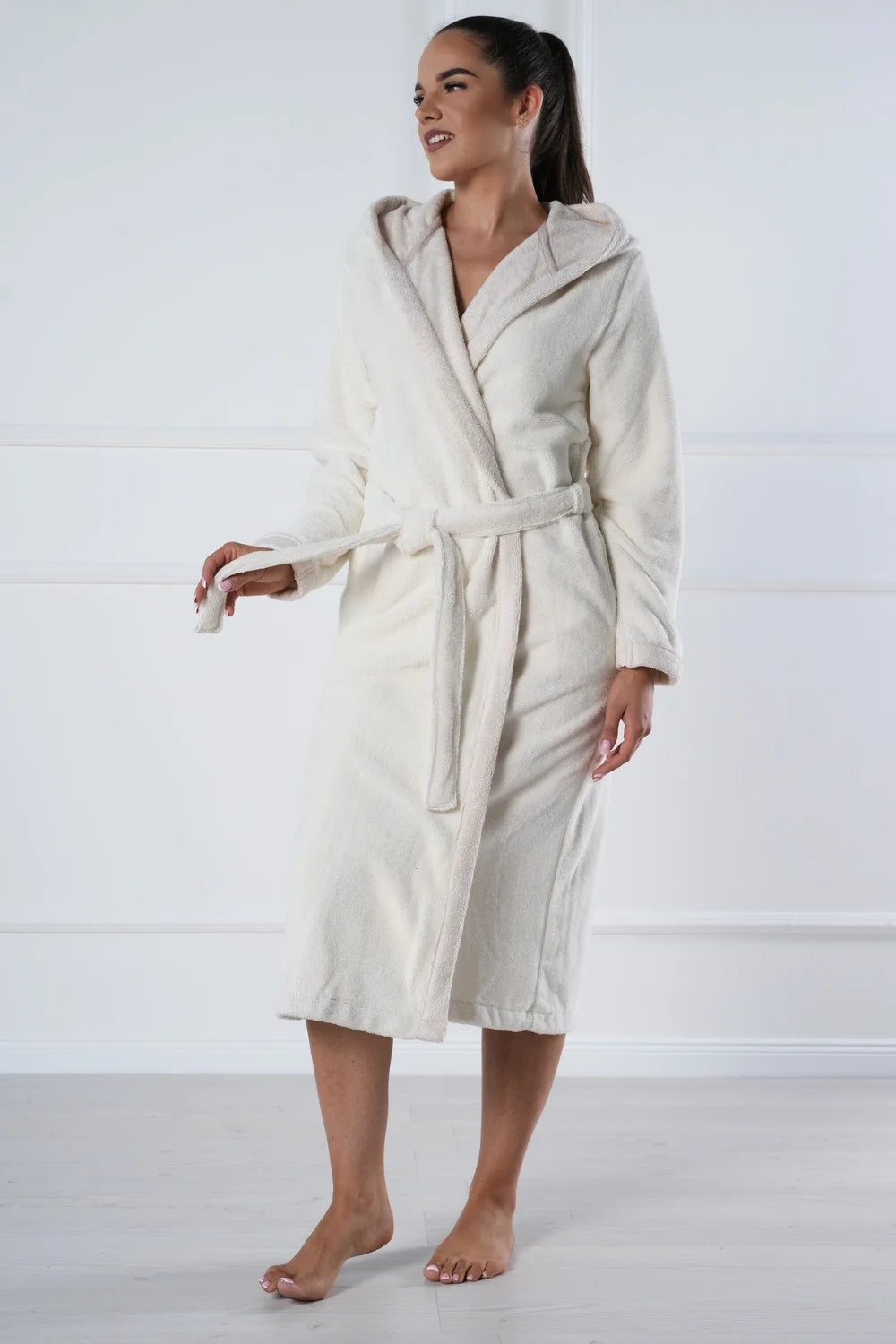 Bamboo-Infused Long Hooded Robe