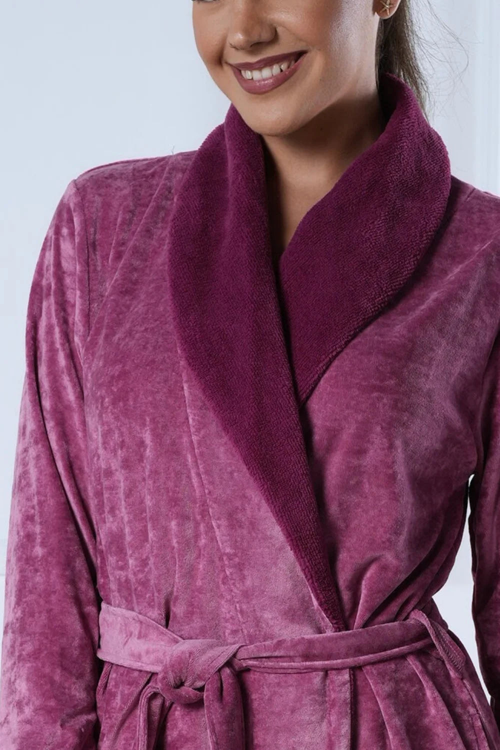 Elegant Extra-Long Bamboo Blended Velour Robe