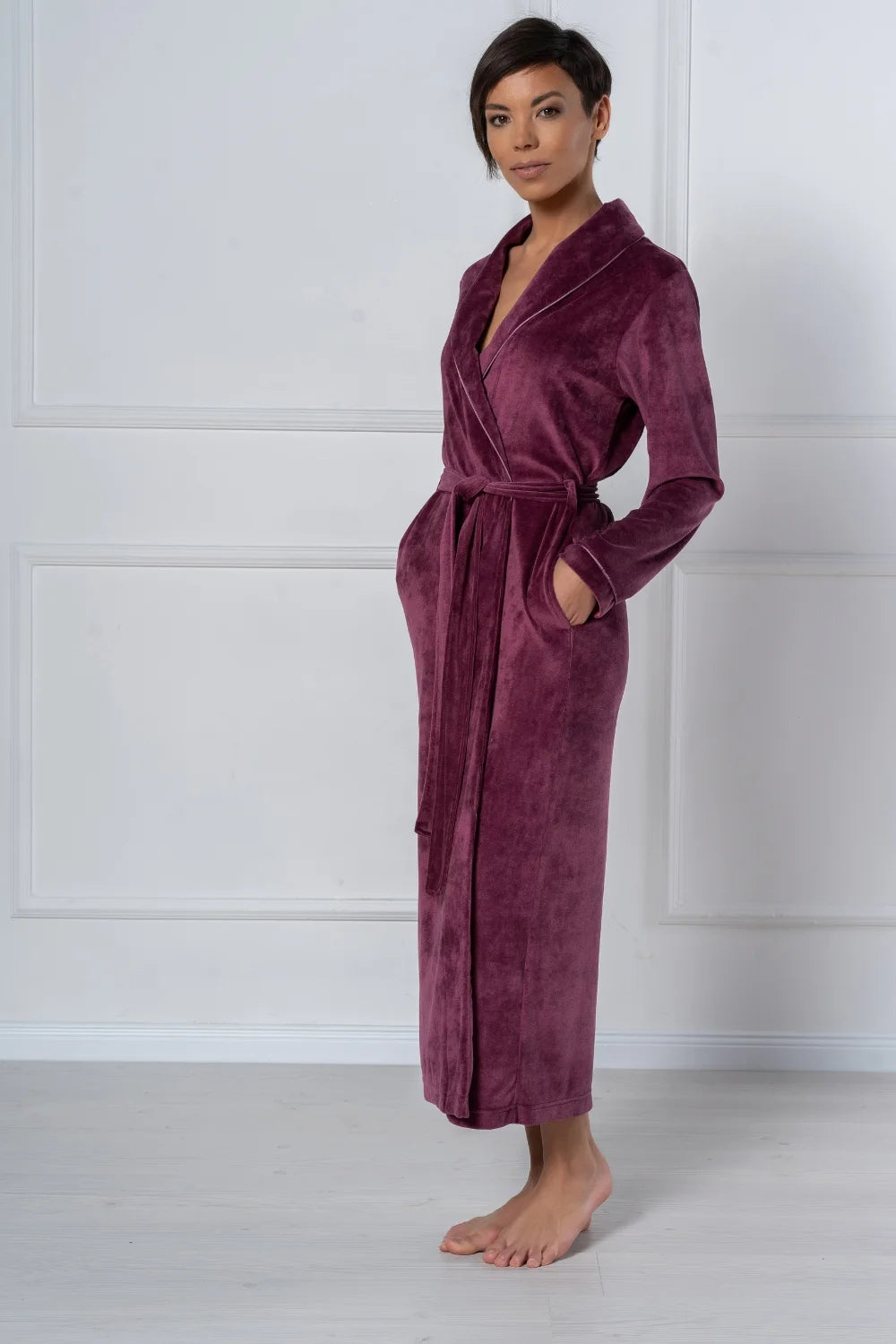 Extra Long Luxurious Modal Velour Bathrobe