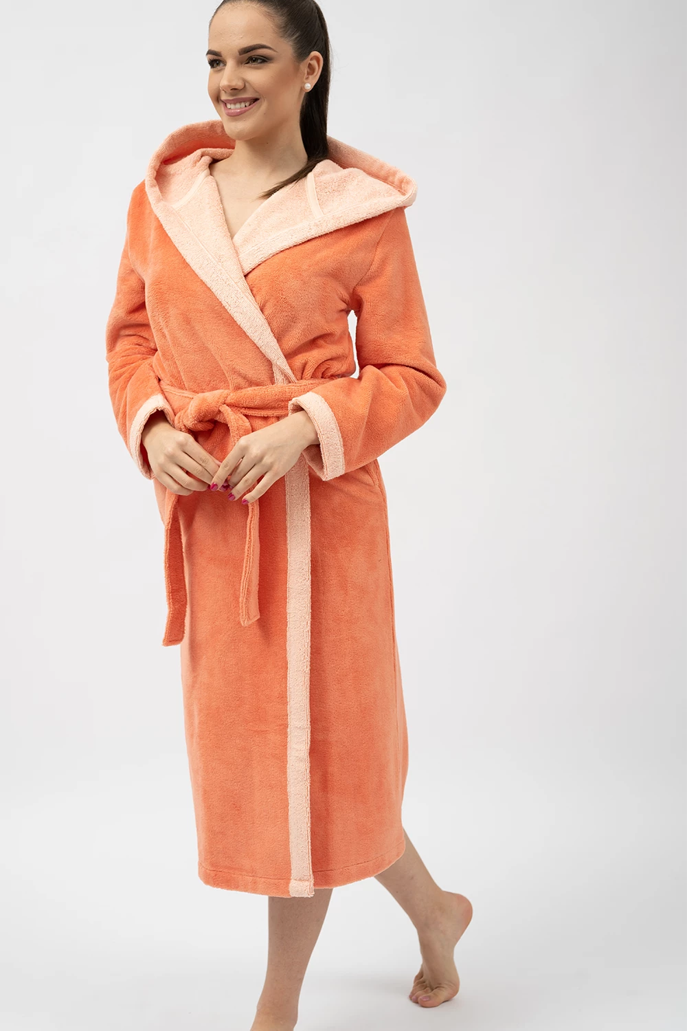 Bamboo-Infused Long Hooded Robe