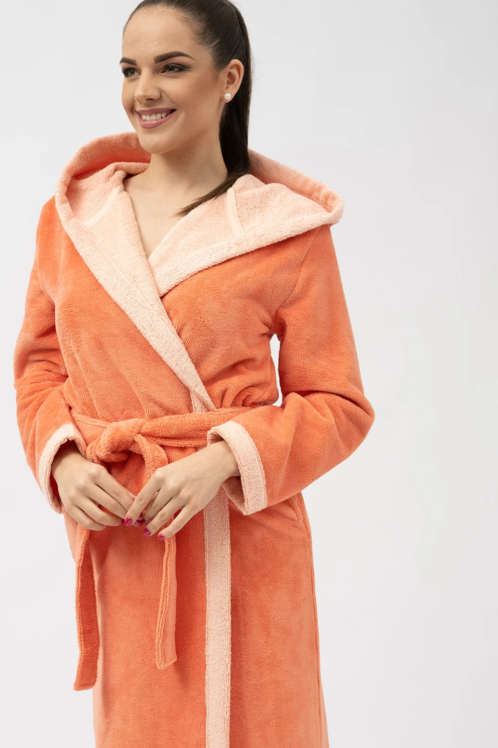 Bamboo-Infused Long Hooded Robe