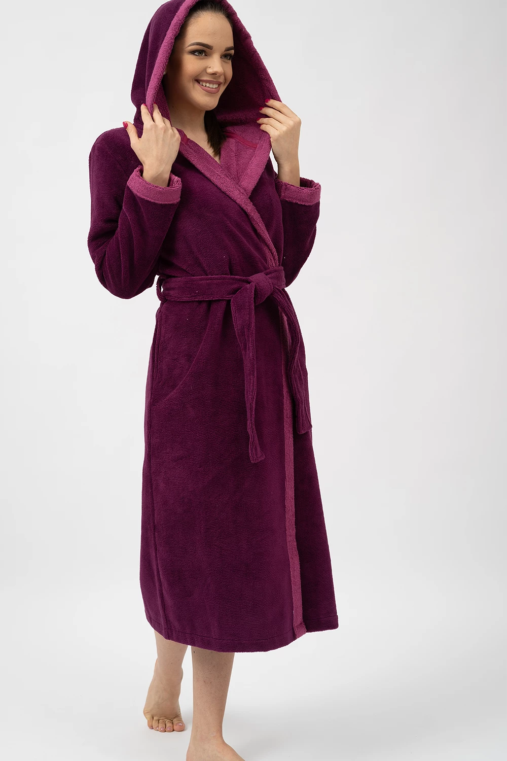 Bamboo-Infused Long Hooded Robe