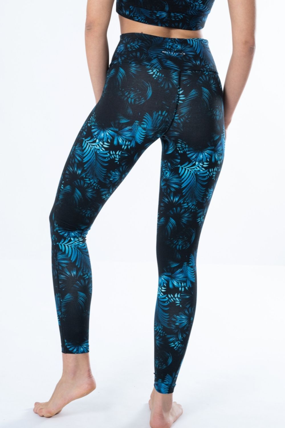 Leaf Print Full-Length Bamboo Leggings