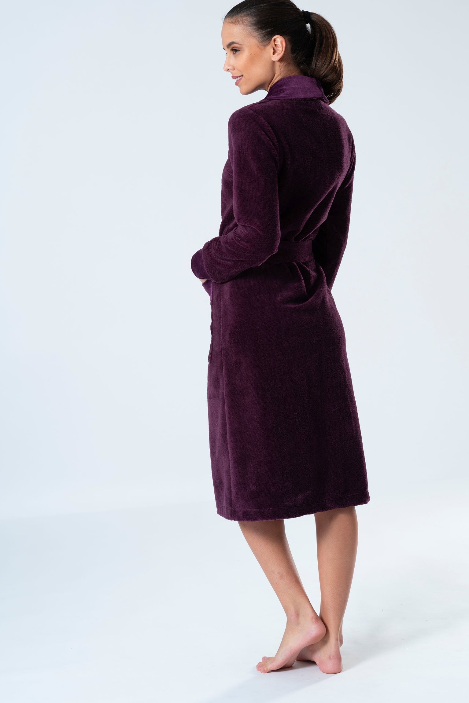 Bamboo Blended Double Fabric Shawl Collar Bathrobe