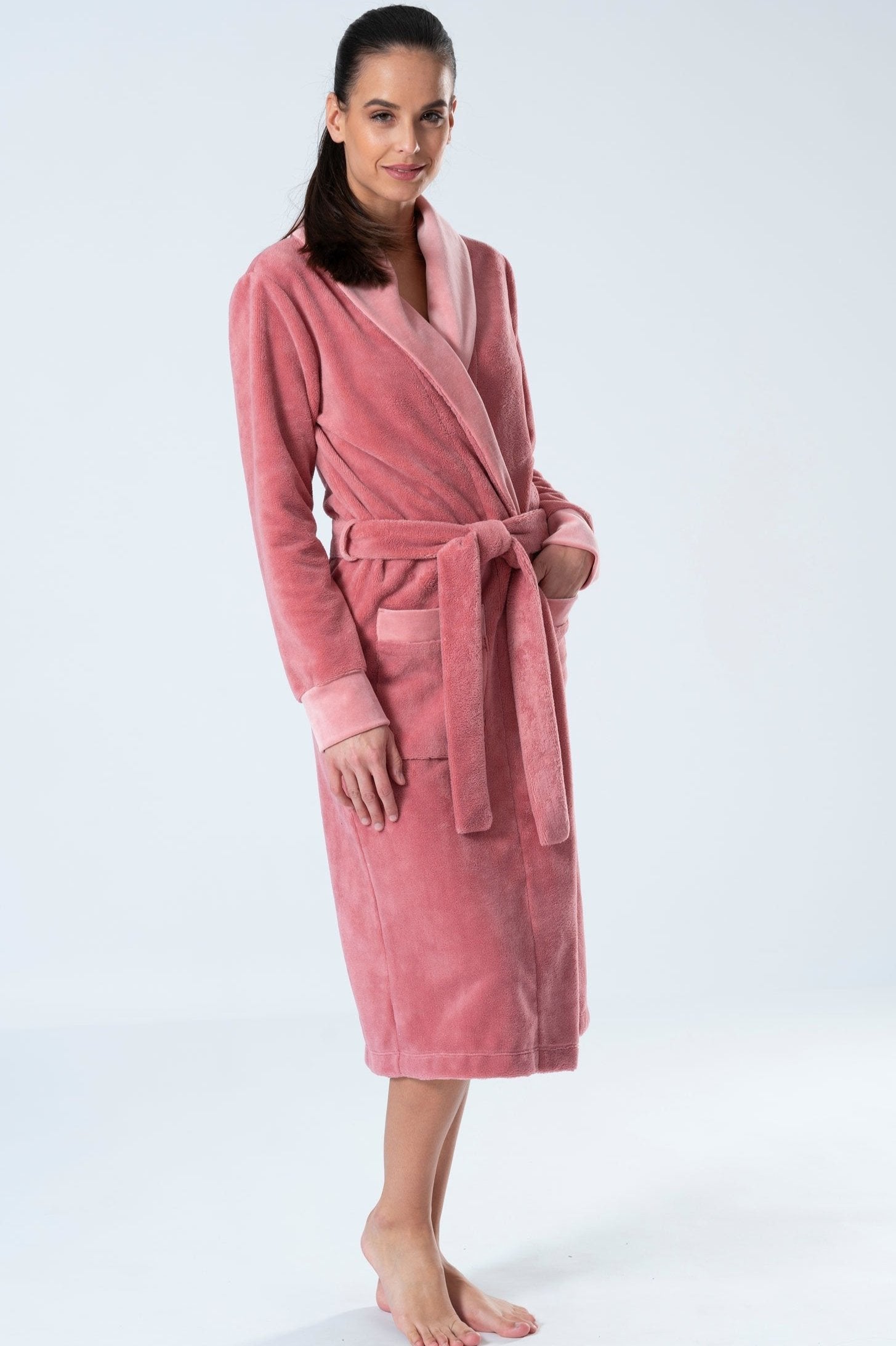 Bamboo Blended Double Fabric Shawl Collar Bathrobe