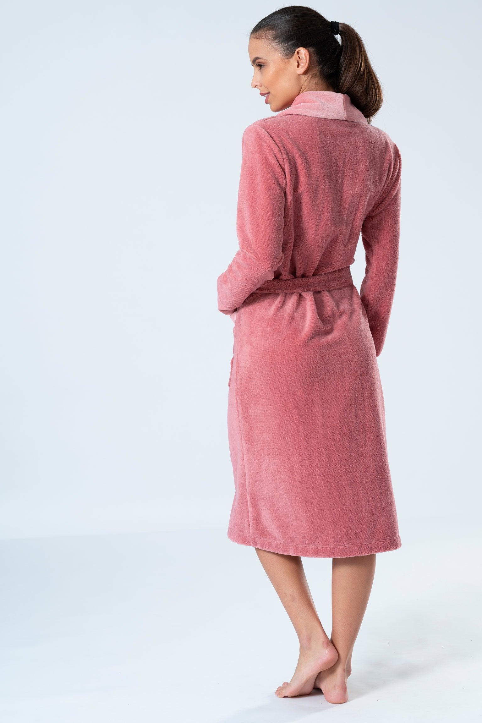 Bamboo Blended Double Fabric Shawl Collar Bathrobe