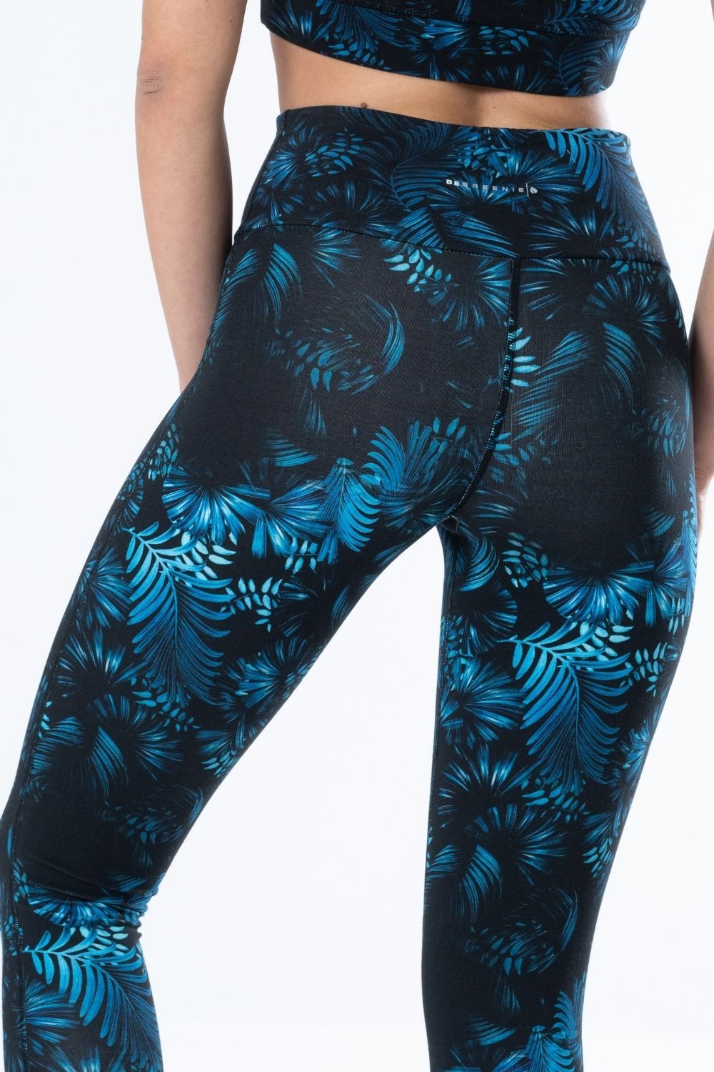 Leaf Print Full-Length Bamboo Leggings