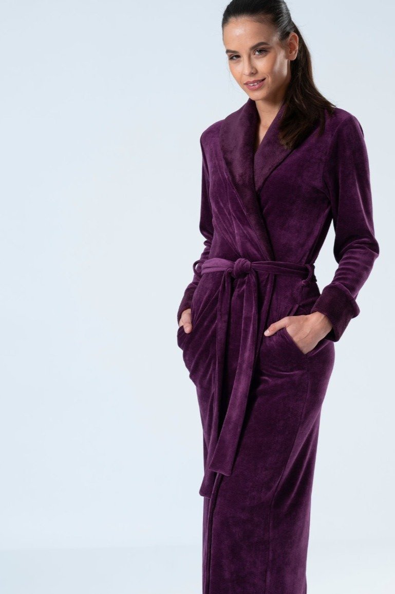 Elegant Extra-Long Bamboo Blended Velour Robe