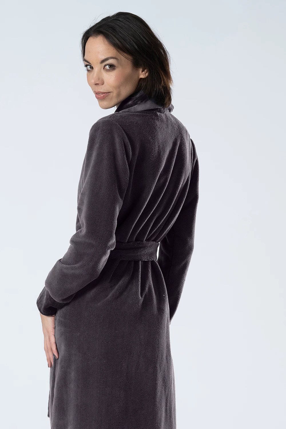 Bamboo Blended Double Fabric Shawl Collar Bathrobe