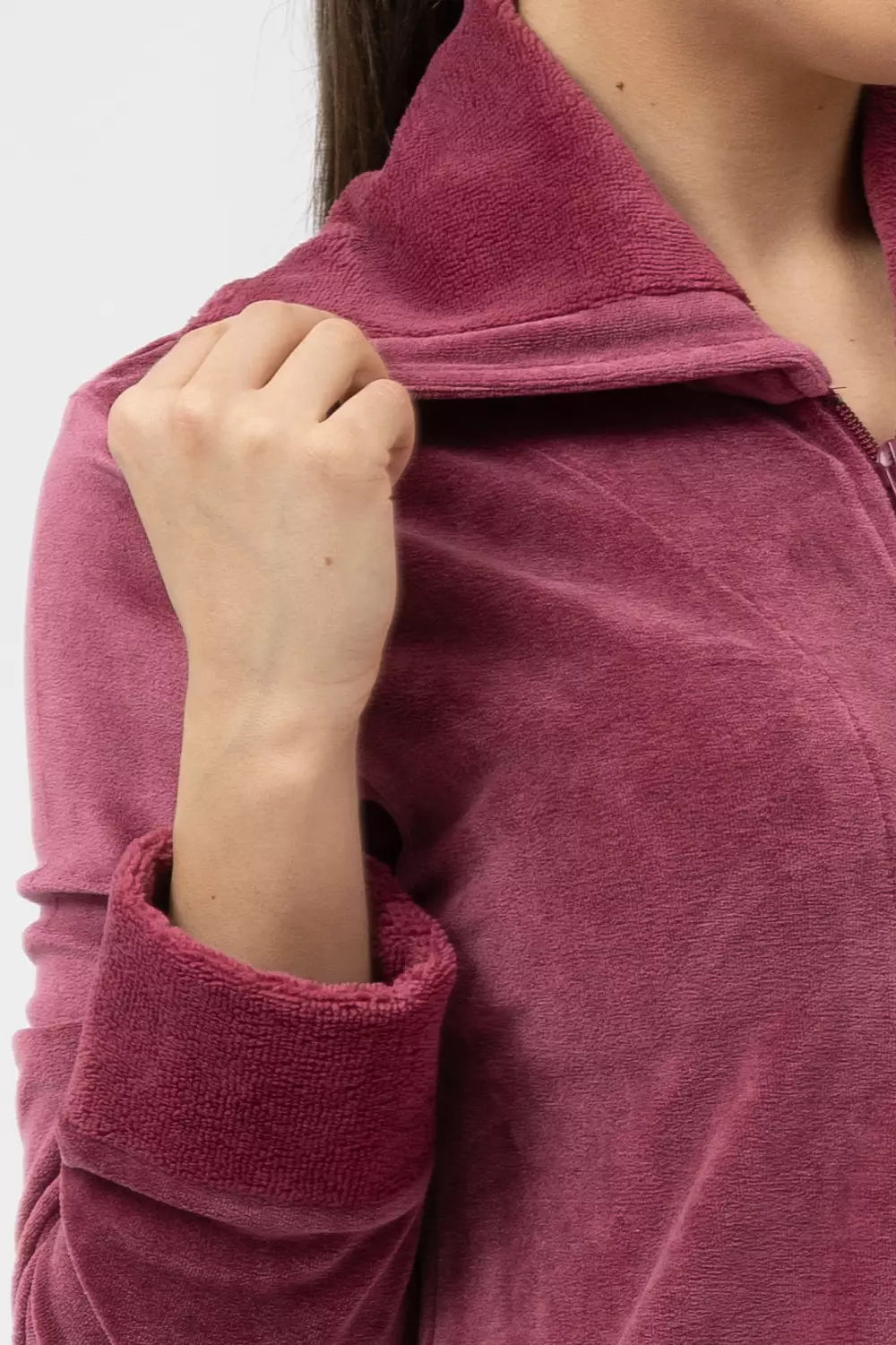 Extra-Long Full-Zip Bamboo Velour Robe