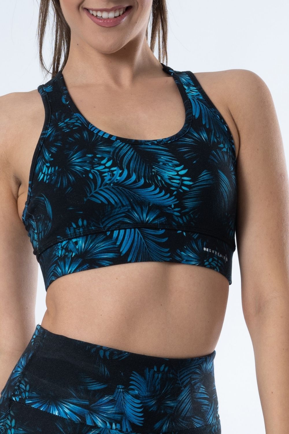 Eco-Luxe Leaf Print Sports Bra