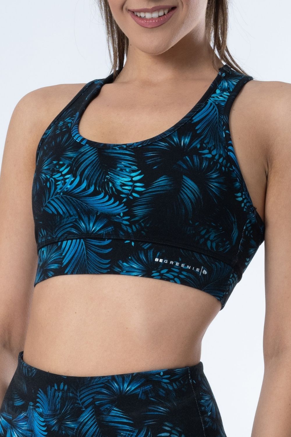 Eco-Luxe Leaf Print Sports Bra